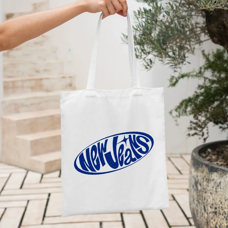 Rabbit Pattern Tote Bag New Jeans Bag Kpop Fashion Shopping Organizer Bags Souvenir for Bunnies Collection Gift Girl New Album