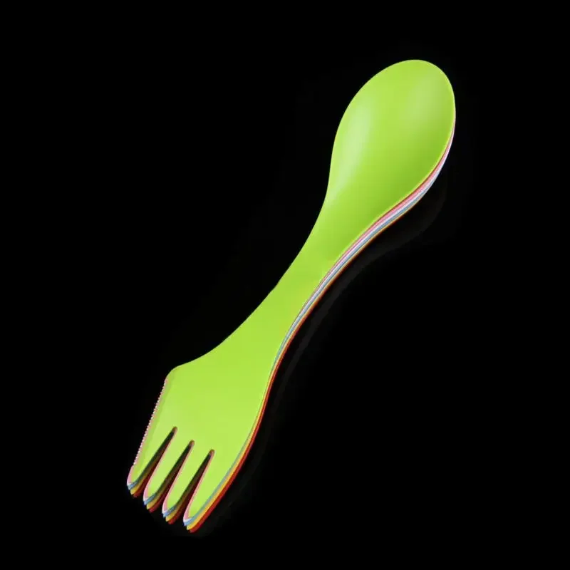 6x Spoon Fork Knife Camping Hiking Utensils Spork Combo Travel Gadget Cutlery camping cutlery,portable tableware,portable cutlery,titanium tableware