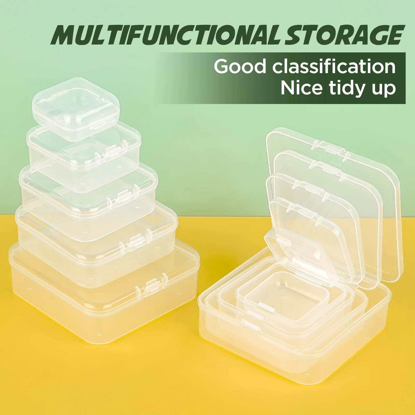 10Pcs/Lot Mini Plastic Box Rectangular Box Storage Translucent Packing Dustproof Durable Strong Jewelry Storage Case