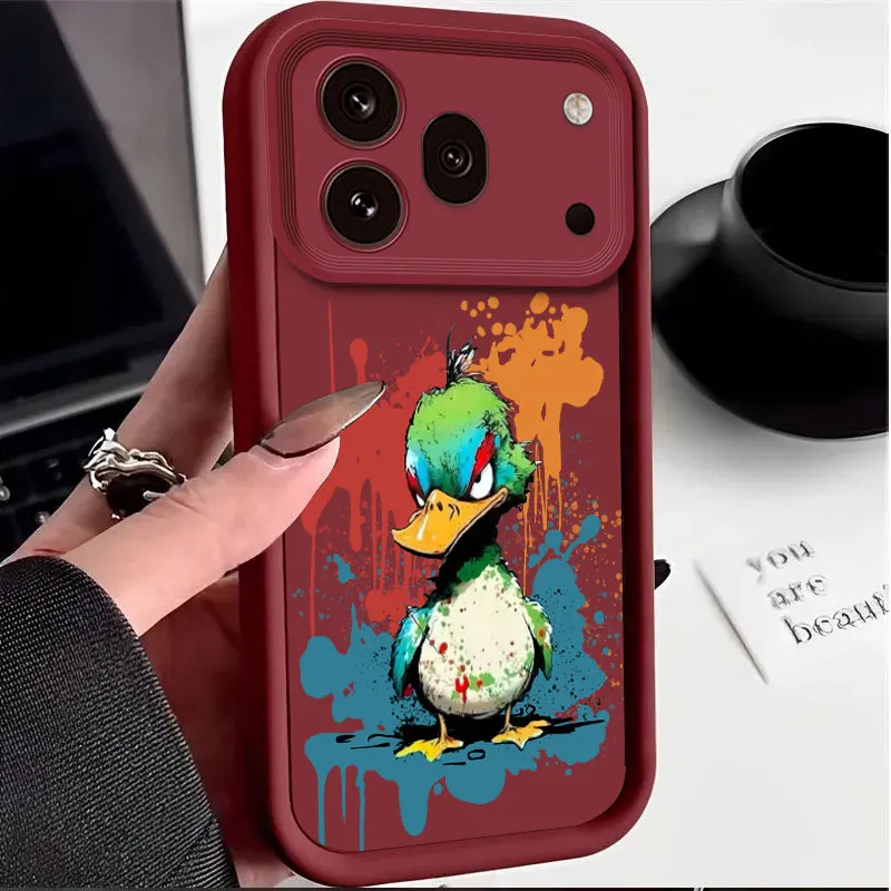Shockproof Duck Print Flexible Silicone Case, Protective Cover