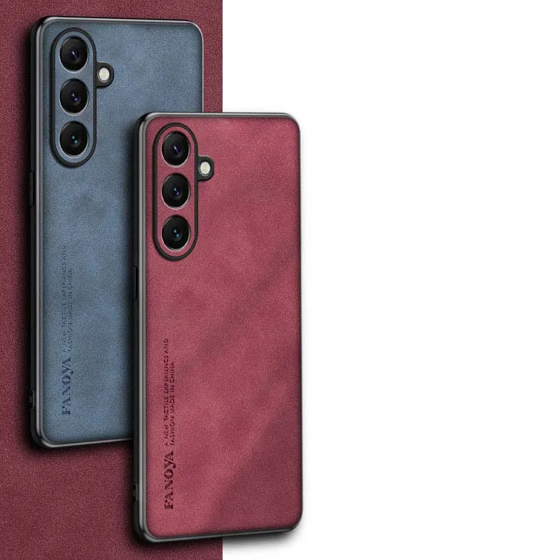 EUCAGR Luxury Sheepskin PU Leather Phone Case with Silicone Back Cover