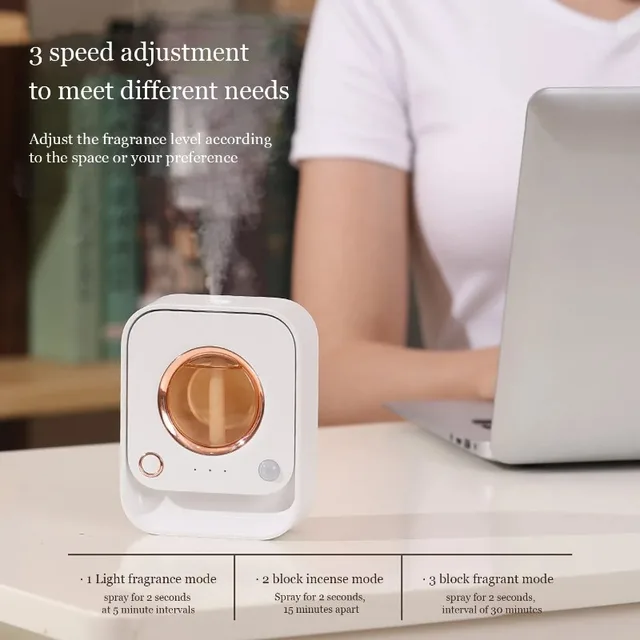Diffuseur d'aromathérapie à pulvérisation automatique, capteur intelligent, désodorisant USB, Machine de parfum d'huile essentielle pour la maison, le bureau, la salle de toilette 4