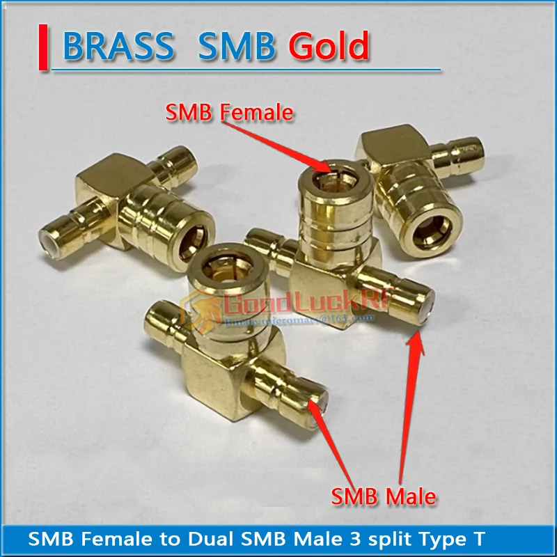 Smb Femmina Di Alta Qualità A 2 Dual Smb Maschio 3 Tre Split Type T Smb Maschio A Smb Femmina Adattatore Connettore Rf Oro A Bassa Perdita