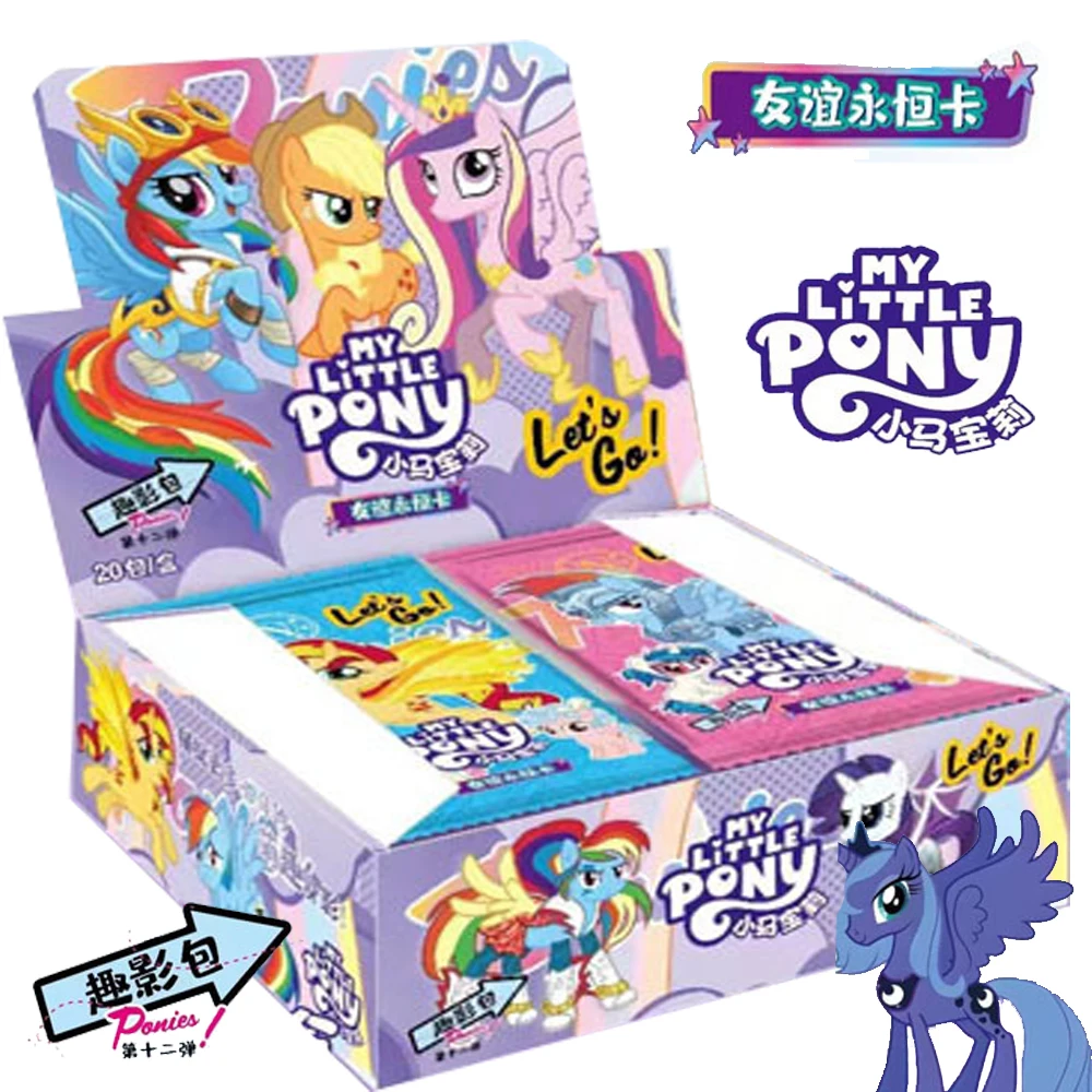 Genuine My Little Pony Cards Collection Family Enlightenment Animation Twilight Sparkle Fluttershy Cards Children Toys Gifts