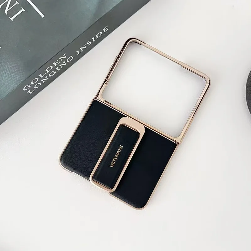Luxurious Genuine Leather Case with Wrist Strap & Rotating Bracket