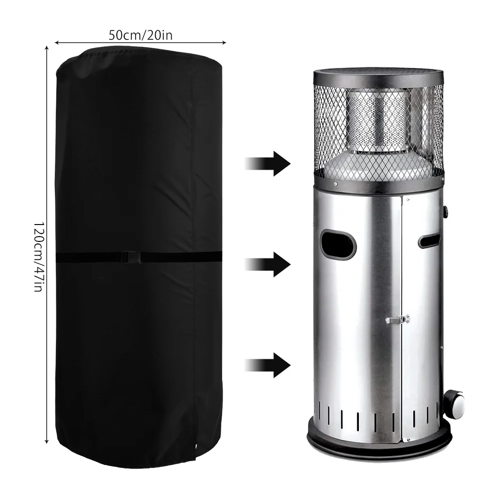 420D Oxford Cloth Waterproof Air Heater Cover Windproof Dust-Proof Heater Cover UV-resistant Garden Outdoors Furniture Protector 2