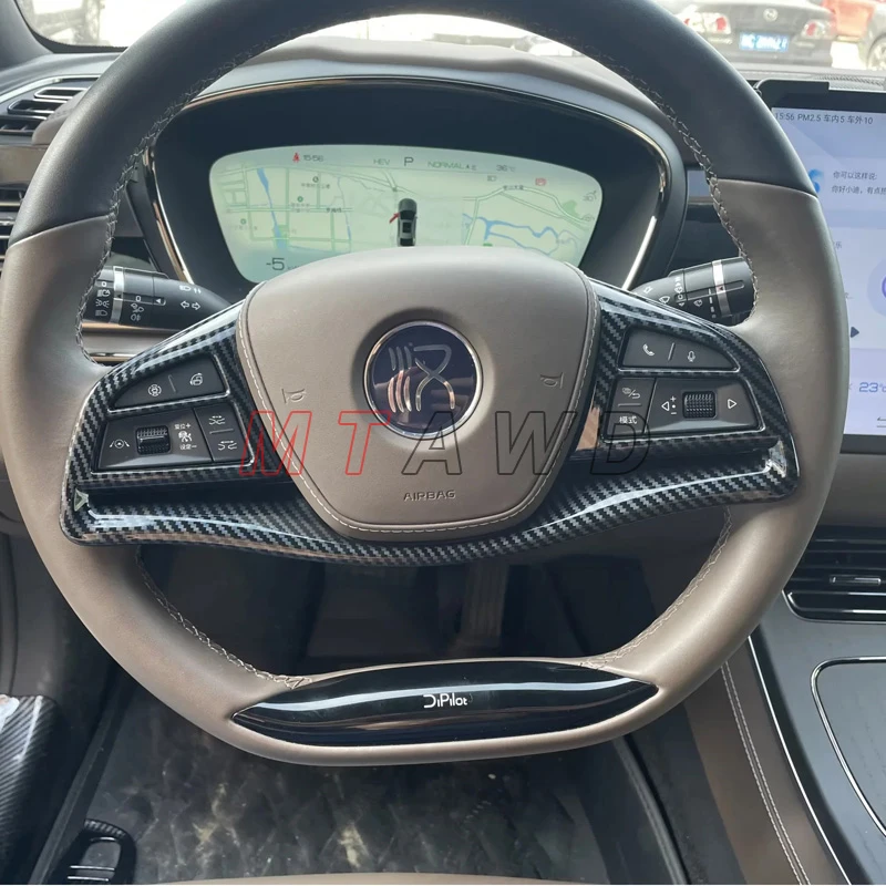 

Аксессуары для BYD HAN EV 2022 2023 2024 углеродный автомобильный переключатель рулевого колеса Панель рамка Защитная крышка отделка стикер Стайлинг