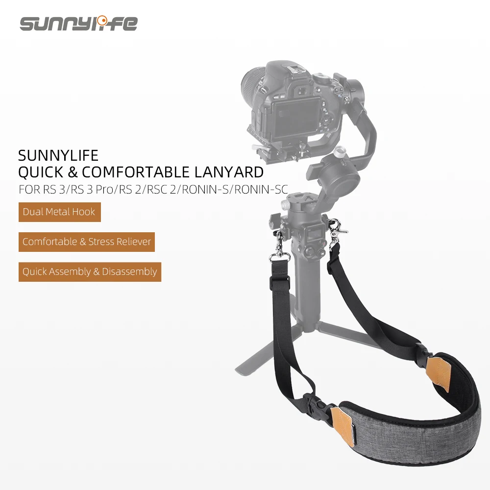 Sunnylife Dual Hook Strap Antistress Tracolla Cordino Per Rs 3/Rs 3 Pro/Rs 2/Rsc 2/Ronin-S/Ronin-Sc