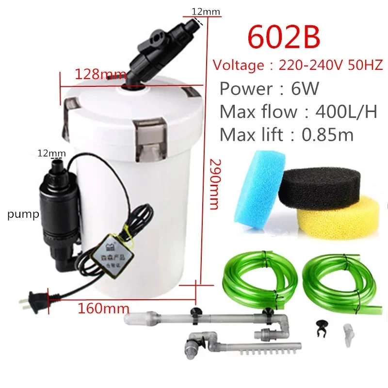 SUNSUN HW602B HW603B Ultra-quiet External Aquarium Filter Bucket Container for aquarium fish tank, filter box + water pump 4