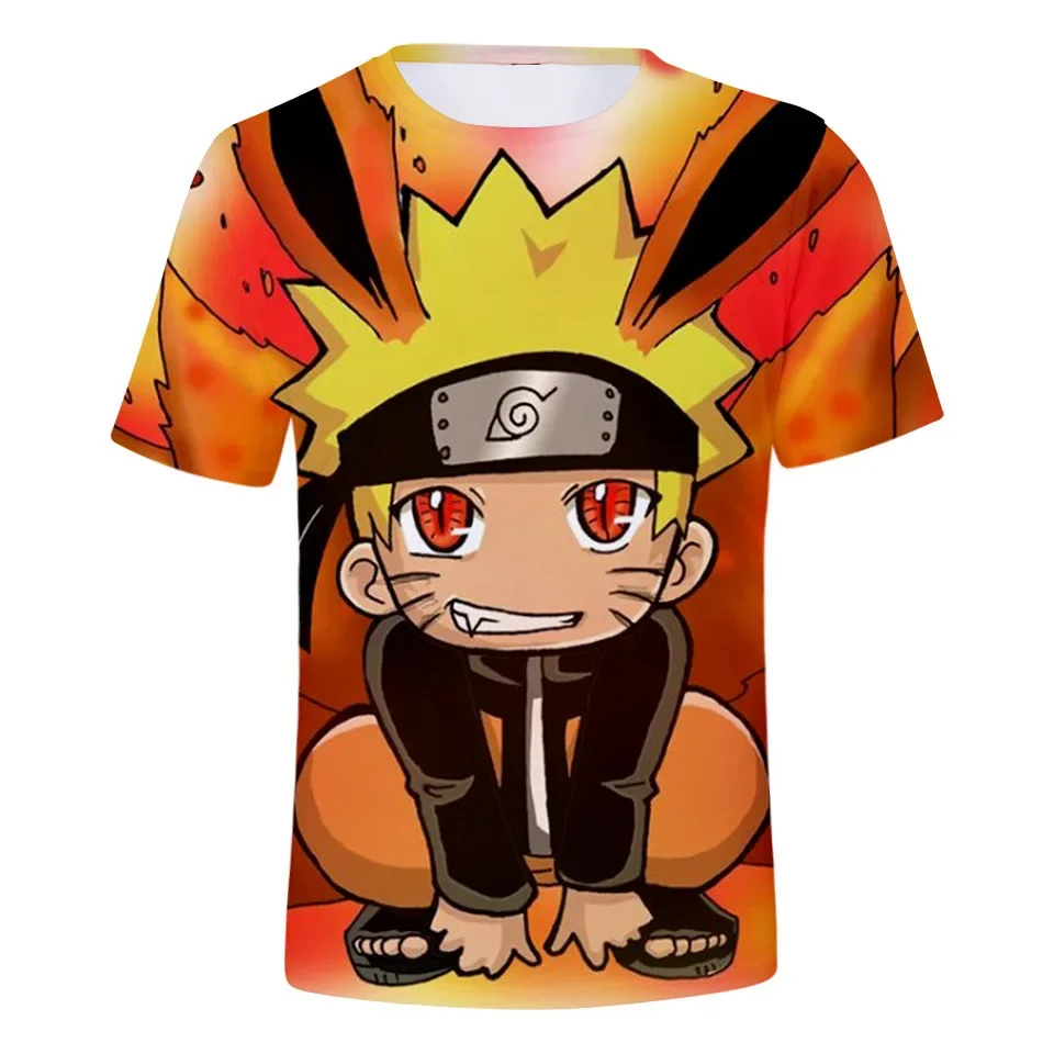 

2023 New Japanese Anime Naruto Short-sleeved T-shirt Digital Printing Round Neck Clothing Children's Clothing