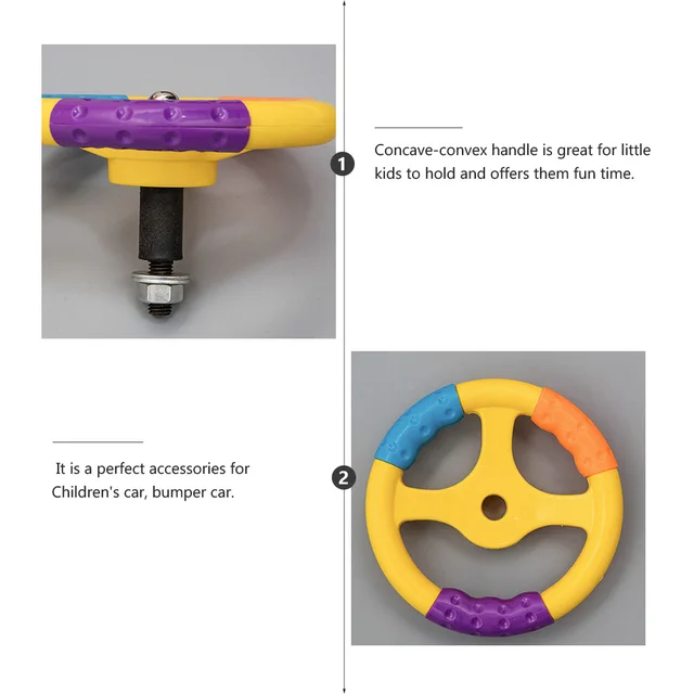 Steering Wheel Toy Accessory for Busy Board Baby Driver Car Activity Toy Kids Pretend Play Toy for Toddlers and Kids 6