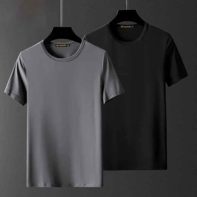 (M-5XL)Quick Dry Camping Hiking Fishing T Shirt Men Short Sleeve Sport Tees Shirt Round V-Neck Gym Workout Fitness Tops