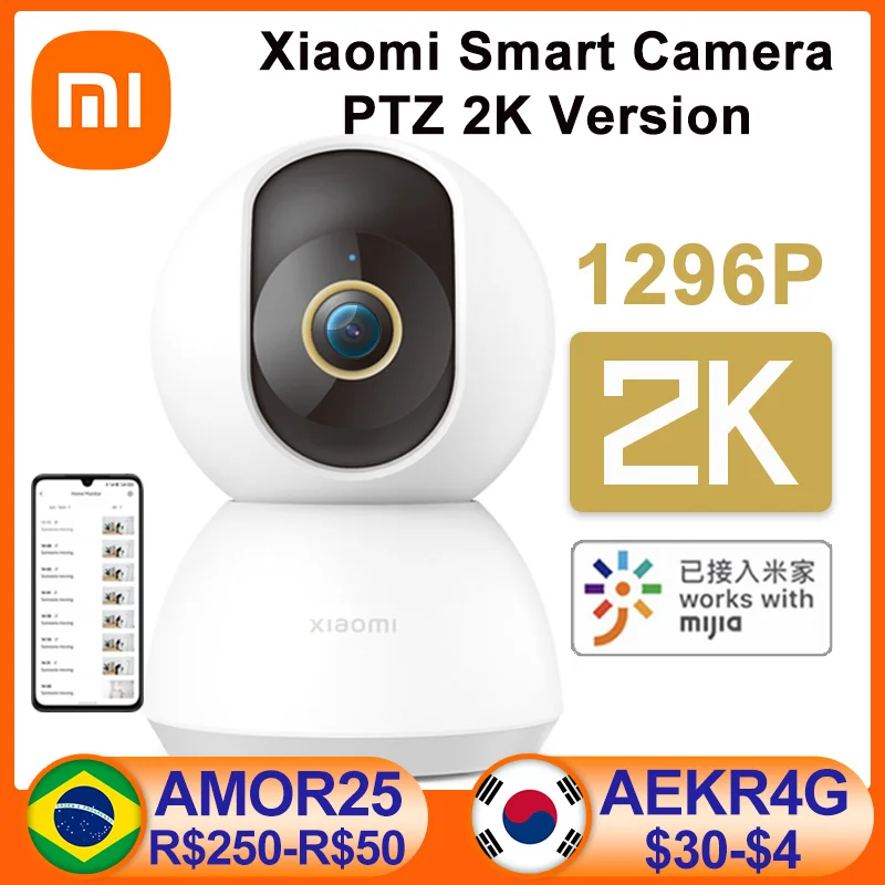 

New Xiaomi Mi Smart Home Security Camera 2K Baby Monitor 1296P HD Ultra-clear IP Panoramic Night Vision Voice Intercom AI Alarm