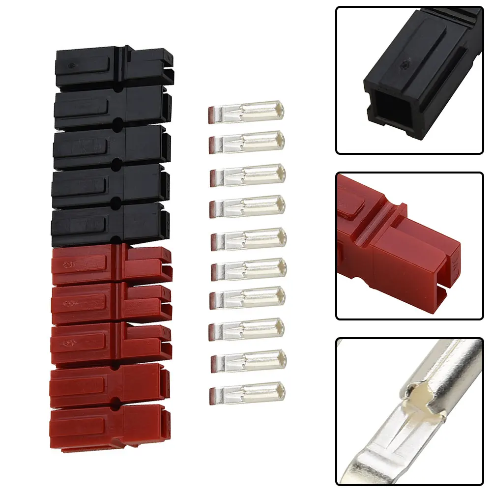 5 Pair Red And Black 30 Amp 600V For Anderson Plug Marine Power Connector For Electric Forklifts Construction Machinery