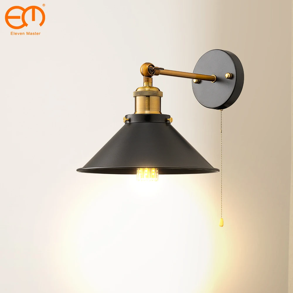 Retro With switch Wall Lamp Vintage Industrial Wall Lamps Iron Loft Sconce Lights Bedroom Lamp Bar Cafe Home Decor Light