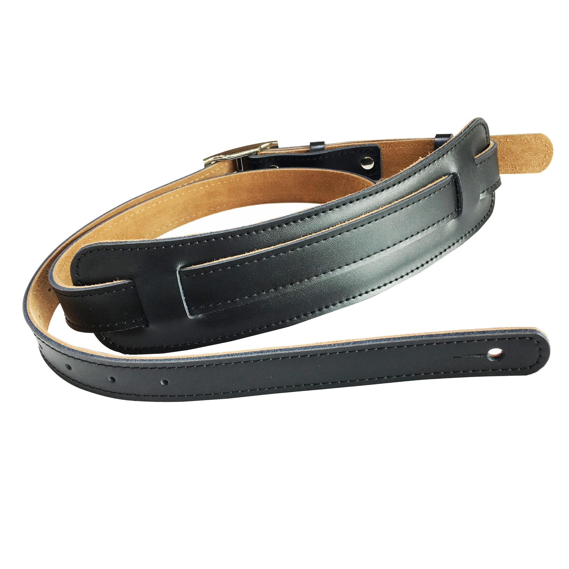 

Leather Electric Guitar Strap Adjustable Belt Shoulder Pad Vintage Durable Guitar Straps With Metal Buckle Black/White/Brown