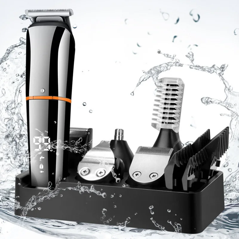 WAIKIL Multi functional 6-in-1 hair clipper USB charging model trimmer battery intelligent digital display repair machine 2