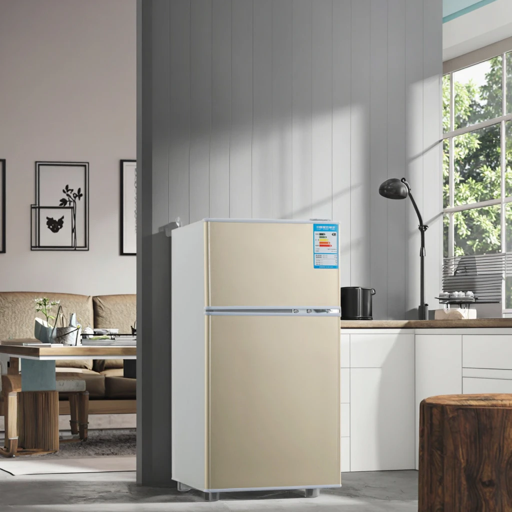 Domestic Double Door Fridge Stainless Steel Compact Design with Top and Bottom Freezers