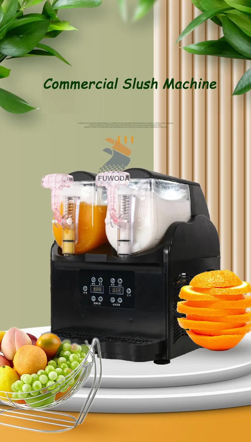 Description Picture 3 of item6L Commercial Mini Slushy Machine 3L*2 Snow Slush Maker Frozen Drink Dispenser Ice-Cool Juice Smoothie Making Kitchen Appliance