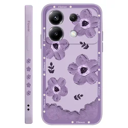 Strawberry Floral Silicone Phone Case - Poco F6 Pro (Light Purple)