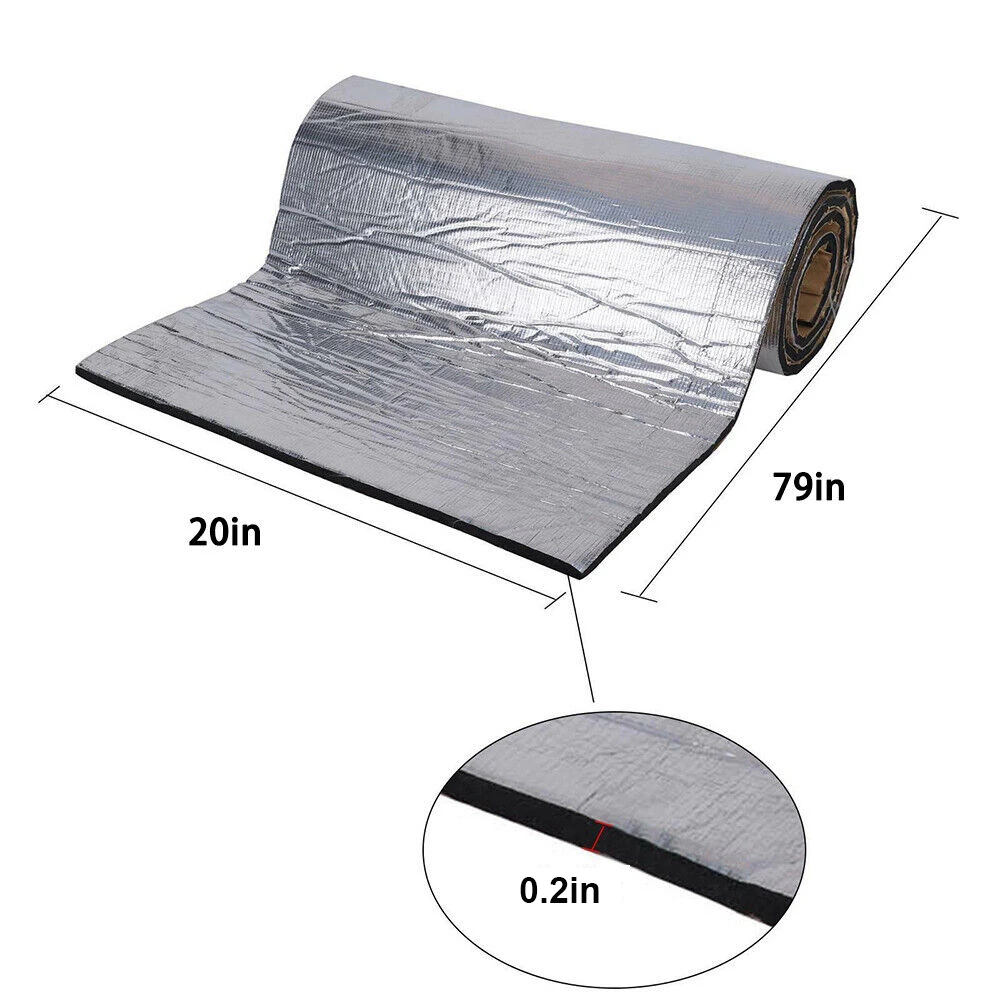 200x50cm 5mm Car Noise Insulation Mat Acoustic Absorption Sound Deadener Heatproof Foam Deadening Mat Car Hood Insulation Silent sound proof mat sound insulation mat sound deadener mat heat insulation mat soundproofing foam sound absorbing foam