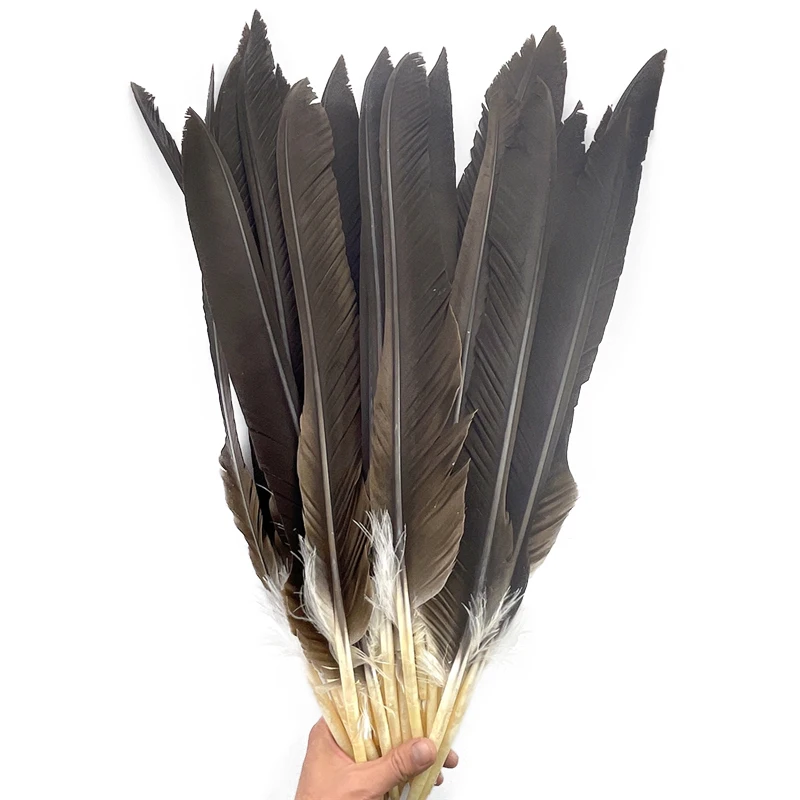 10Pcs/Lot Natural Eagle Feathers for Crafts 40-60cm/16-24 Big Black Feather  Decor Party Carnival accessories Plumes Decoration