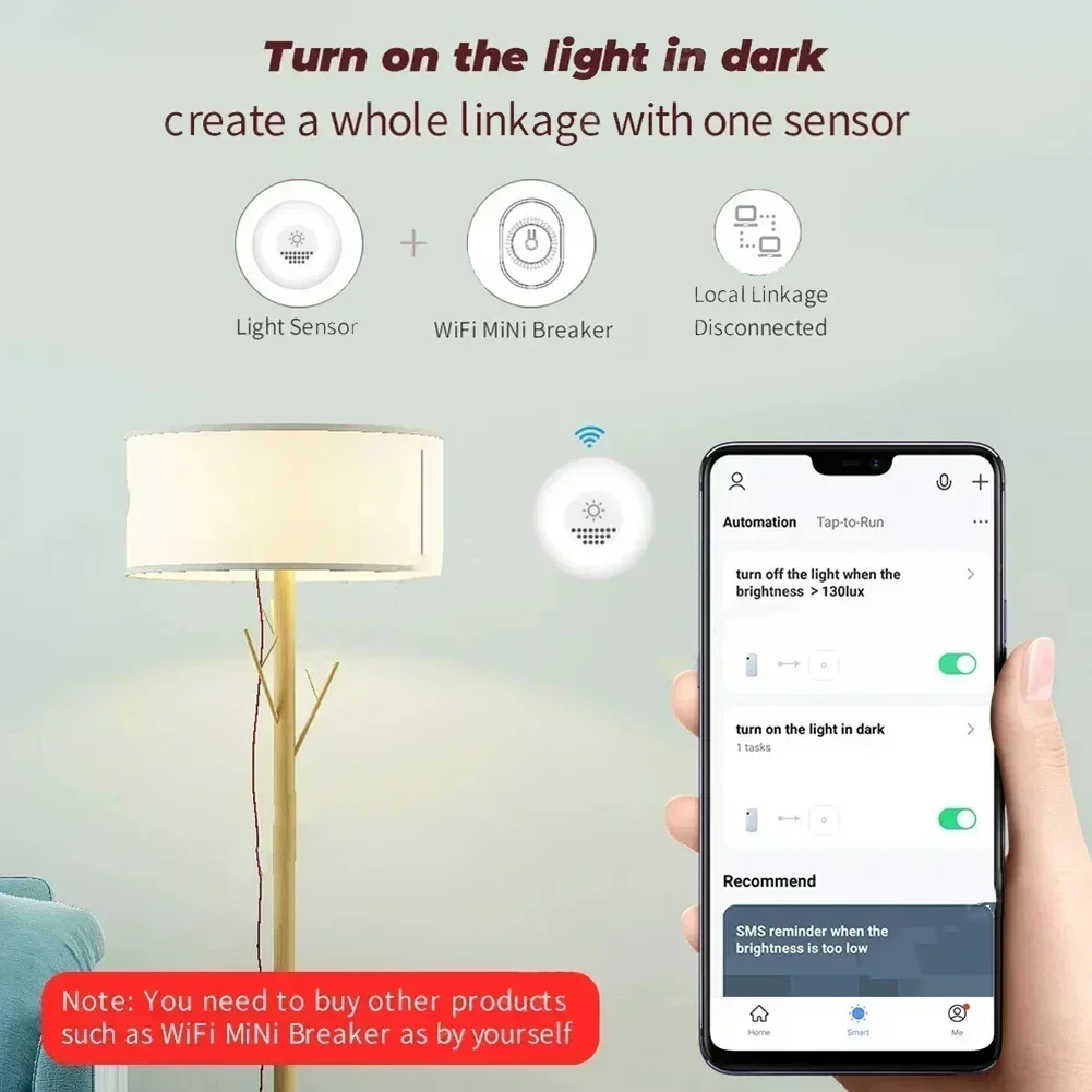 For ZigBee Light Sensor New Home Brightness Detector Illumination 5*4.5*3cm Control Brightness Light Sensor Electrical Supplies light sensor