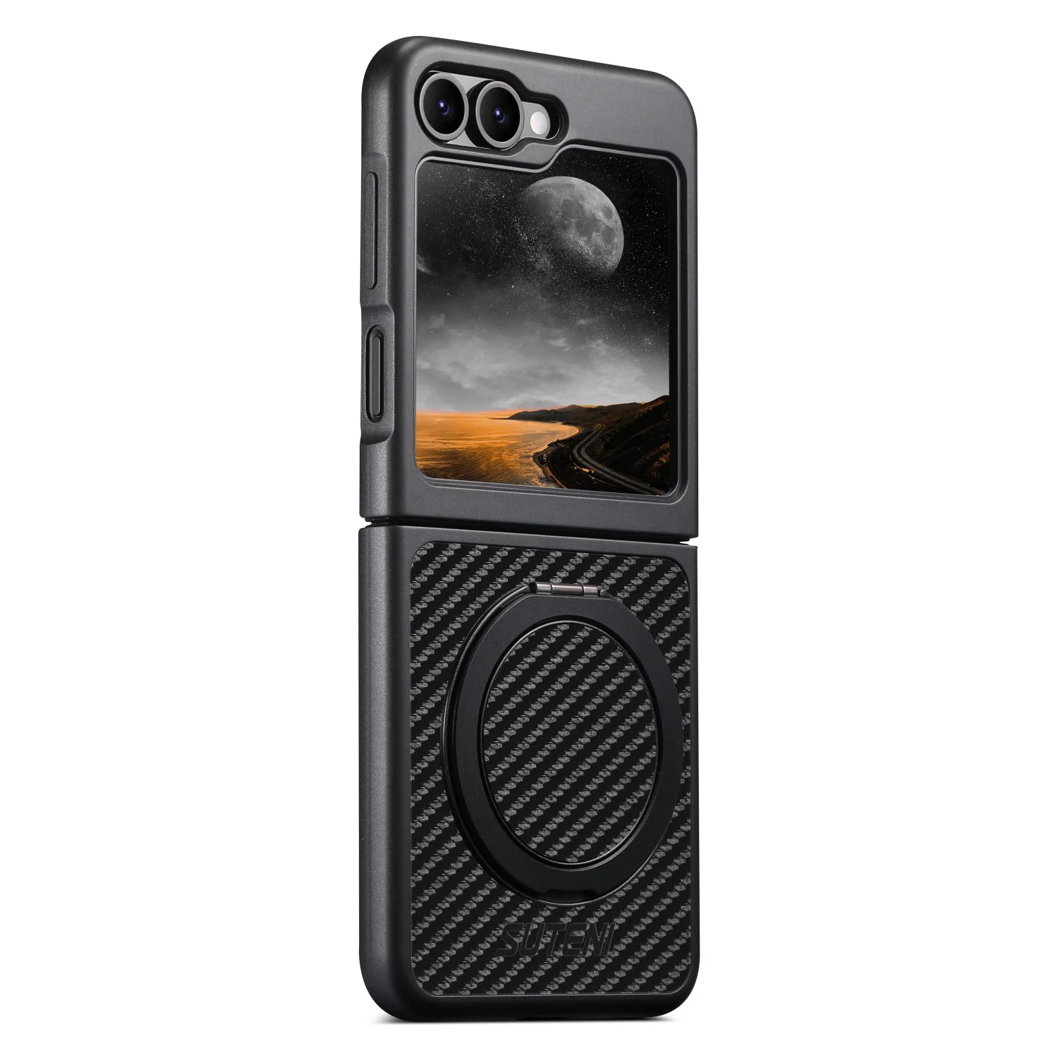 Complete Set Soft Rubber Magnetic Adhesive 360-Degree Rotating Stand for Wireless Charging Case