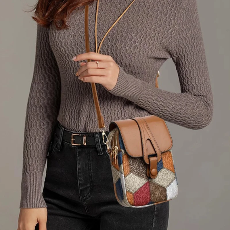 Mobile Phone Bag Crossbody Bag Women's Shoulder Bag Versatile Fashionable Exquisite Soft Leather Casual Small Bag