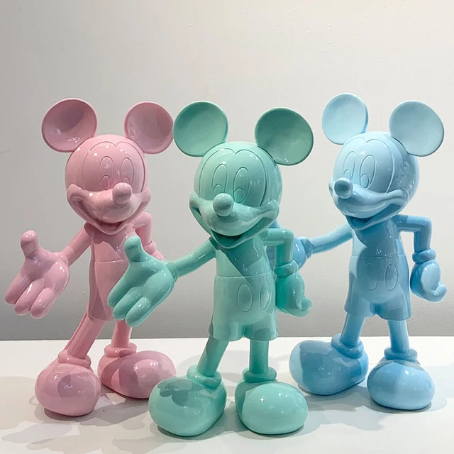 Fashion Electroplating Mickey Mouse Action Figure Simple Modern Collection  29cm Cartoon Model Toys Ornaments Minnie Mouse Statue