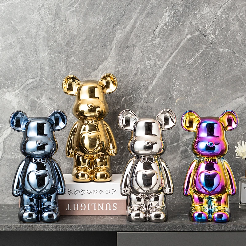 Love Bear Decoration Ceramic Crafts Wine Cabinet European Style The Little  Cartoon  Statue Kawaii Cartoon Figure Office Book Shelf Ornament Home Decorations 400% Bears Figurines