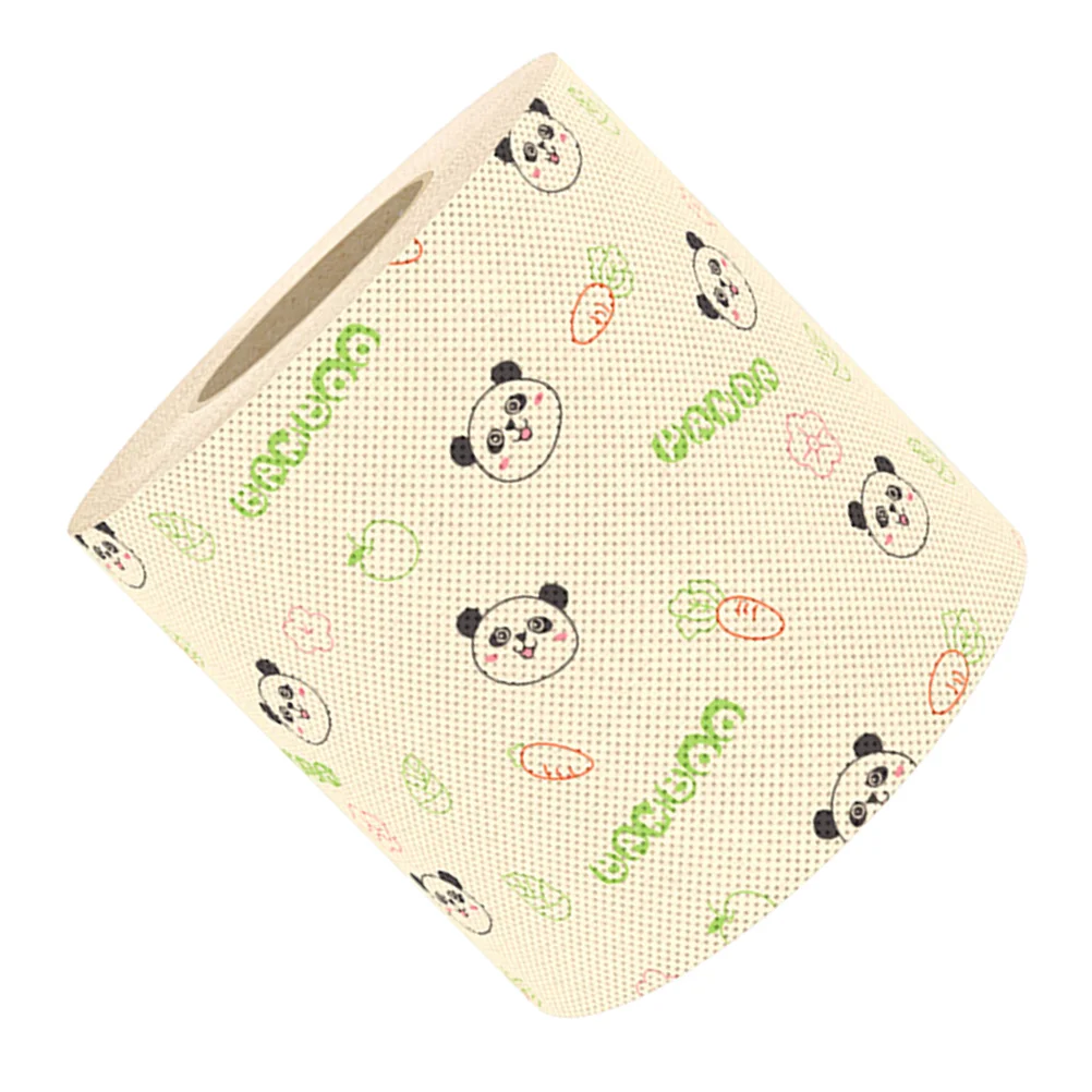 Roll Toilet Paper Pink Novelty Printing Bamboo Pulp Bathroom Cover