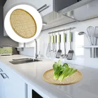 18/22/26/30/cm Hand Woven Bamboo Sieve Prforated Fried Food Fruit Dim Sum Dish Handicraft  Storage Basket 4
