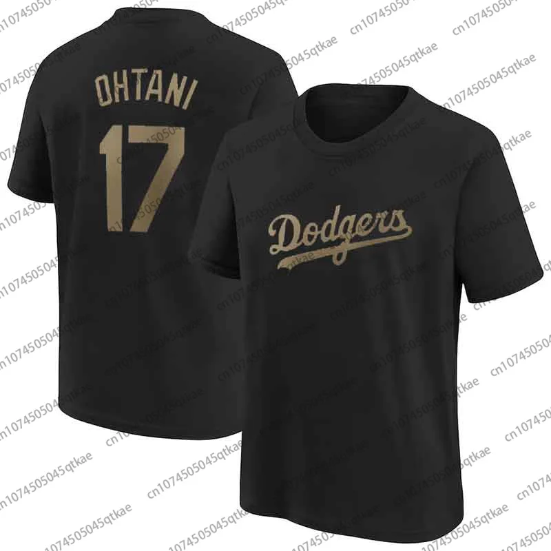 Shohei Ohtani Los Angeles Dodgers Gold Letter Print Pure Cotton Short Sleeve Summer Men Sport Breathable Tshirt men t shirts