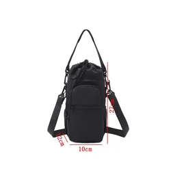 Insulated Water Bottle Sling Bag with Adjustable Strap - Crossbody Shoulder Carrier (Black)