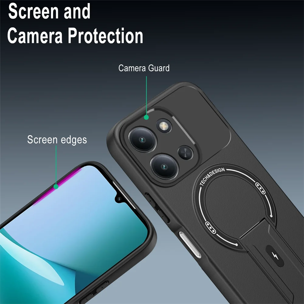 Magnetic Kickstand Shockproof Matte Phone Case with Stand Holder