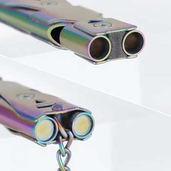 Double Tube Whistle Birds Ultrasonic Training Whistle Stainless Steel Multifunction Whistle Bird Parrot Training Tools