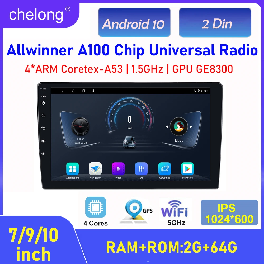 

Android 10 Car Radio Multimedia 2 din IPS Screen Navigation Stereos Universal Autoradio Bluetooth GPS Wifi FM USB rear camera