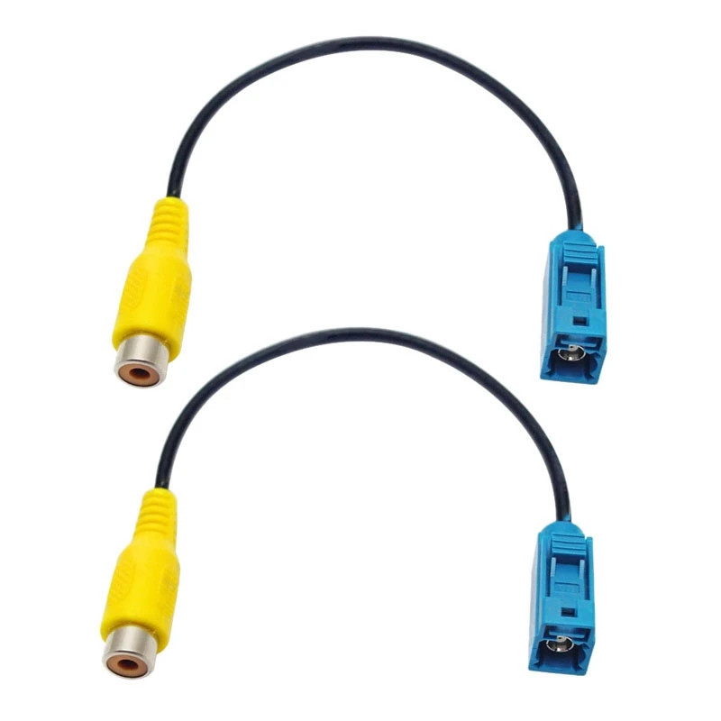 

2X Fakra Reversing AV-IN Camera Video Connection RCA Cable Parking Adapter - Fakra To RCA Video Cable Adapter