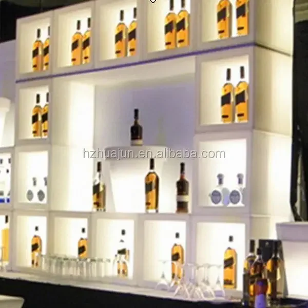 Lighting fantastic LED wine cabinet for bar sale living room furniture with glass