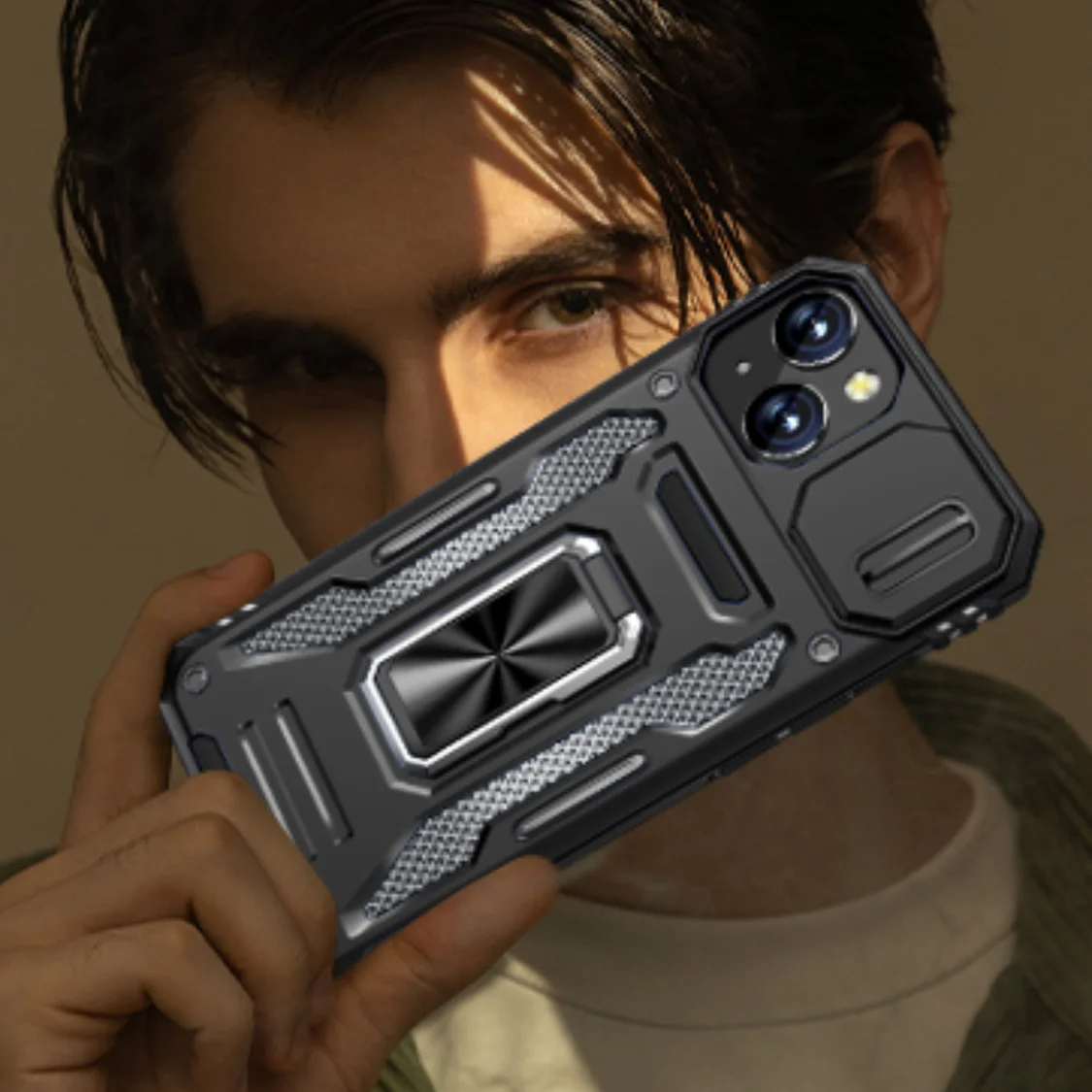 Shockproof Case for iPhone 16Pro 15 14 13 12 11 Pro Max Plus XSMax SE2020 with 360° Rotating Metal Magnetic Ring holder