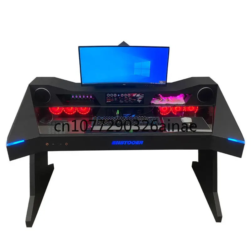 

Домашняя боковая панель из закаленного стекла, стол для ПК, настольное ПК, настольное устройство для компьютерных игр, два в одном наборе