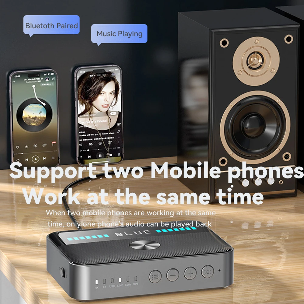Tebe NFC DAC Converter Bluetooth 5.3 Receiver Transmitter 3.5mm Aux Coaxial Optical Digital to Analog Audio Adapter U Disk play