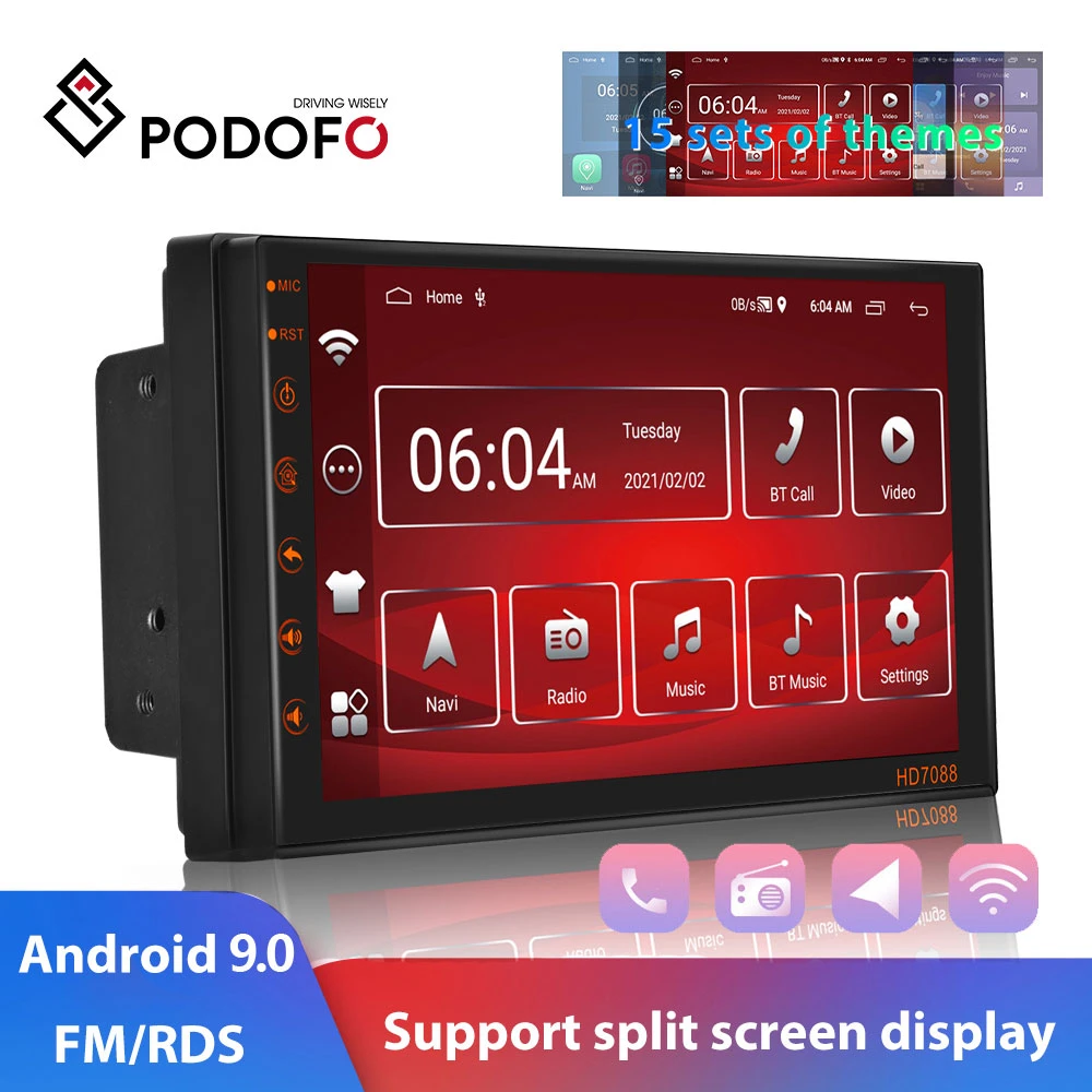 Podofo 2 Din Android 11 Car Radio Gps Stereo Receiver 7“ Multimedia Player  For Universal Volkswagen Nissan Hyundai Kia Toyota - Car Multimedia Player  - AliExpress