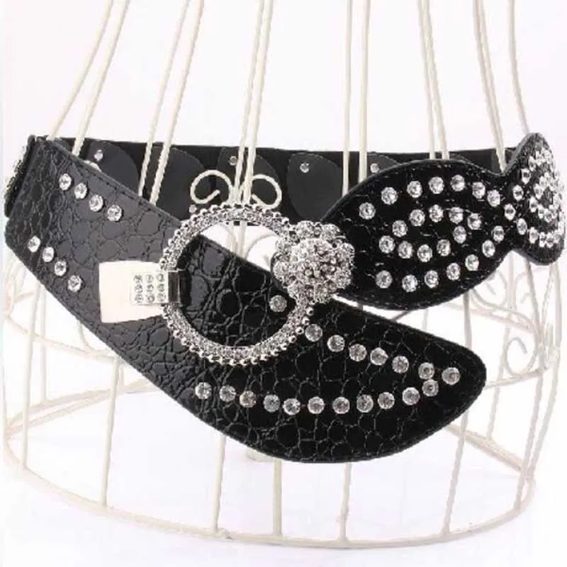 Luxury Strap Rhinestone Belt For Wome Crystal Studded Elastic Corset Belt for Jean Cinto De Strass Girl Clothes Decoration topqueen heavy handmade shawl clothing patch rhinestone tassel applique wedding party dress back decoration sp59