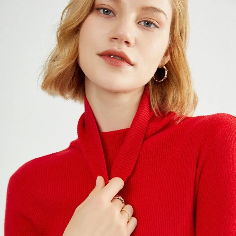 Fashion Soft Warm Basic Sweater Korean Turtleneck Long Sleeve Pullover Women's Autumn Winter 2025 Slim Solid Knitwear Tops - Image 2
