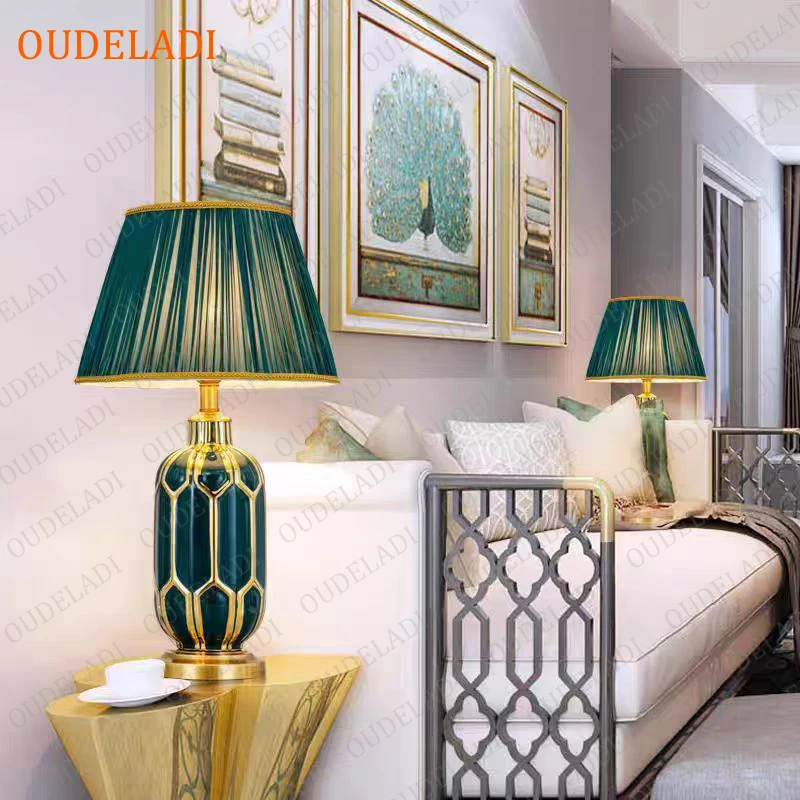 ヨーロピアンスタイルテーブルランプ 寝室用ランプ ベッドサイドランプ