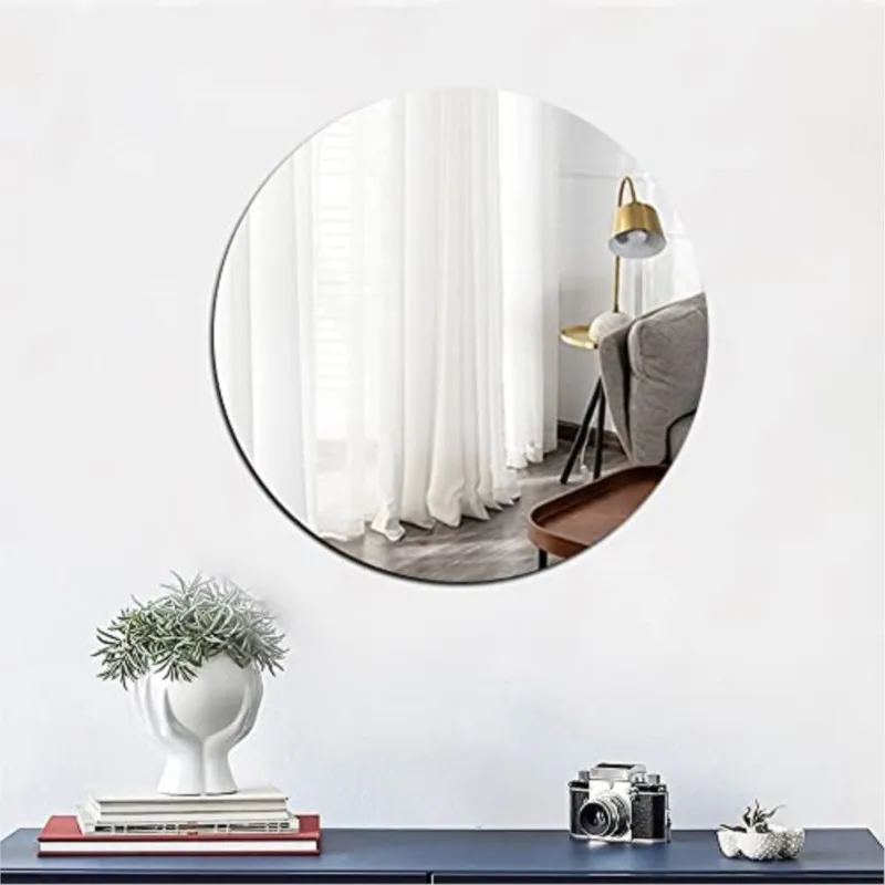 4Pcs/Set Mirror DIY Art Round Wall Stickers Self-Adhesive Acrylic Sheet Mirror Removable Home Bedroom Decoration 10/15/20/30cm