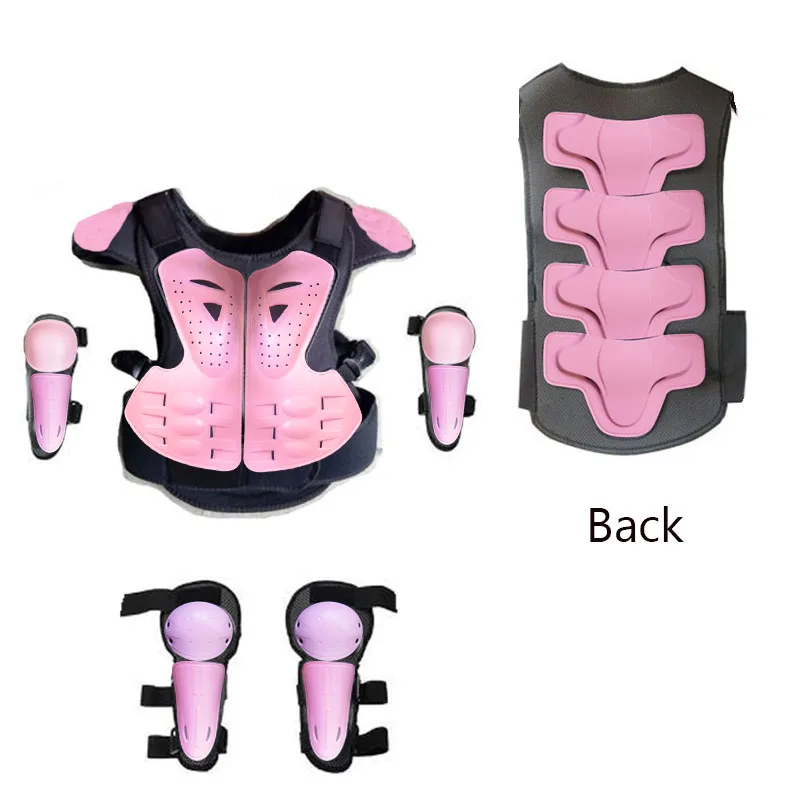 4-15 Years Children Moto Cycling Balance Bike Body Armor Scooter Riding Skating Knee Elbow Guard Combination Motorbike Vest Suit