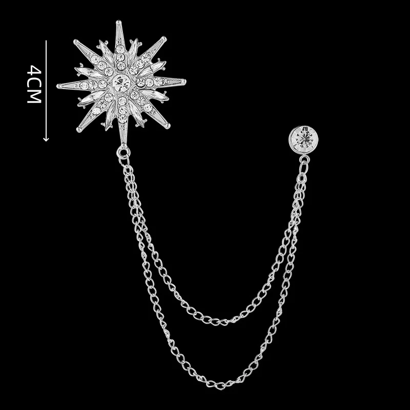 High-End Men's Suit Lapel Pin Diamond Embedded Tassel Dr Coat Pin Chest Flower Accory Faionable Jewelry Accories